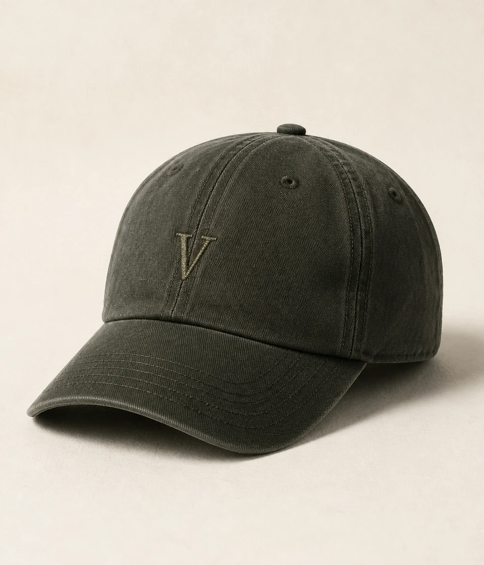 Concept visualization of the Veronos Heritage cap in a quiet studio flat lay