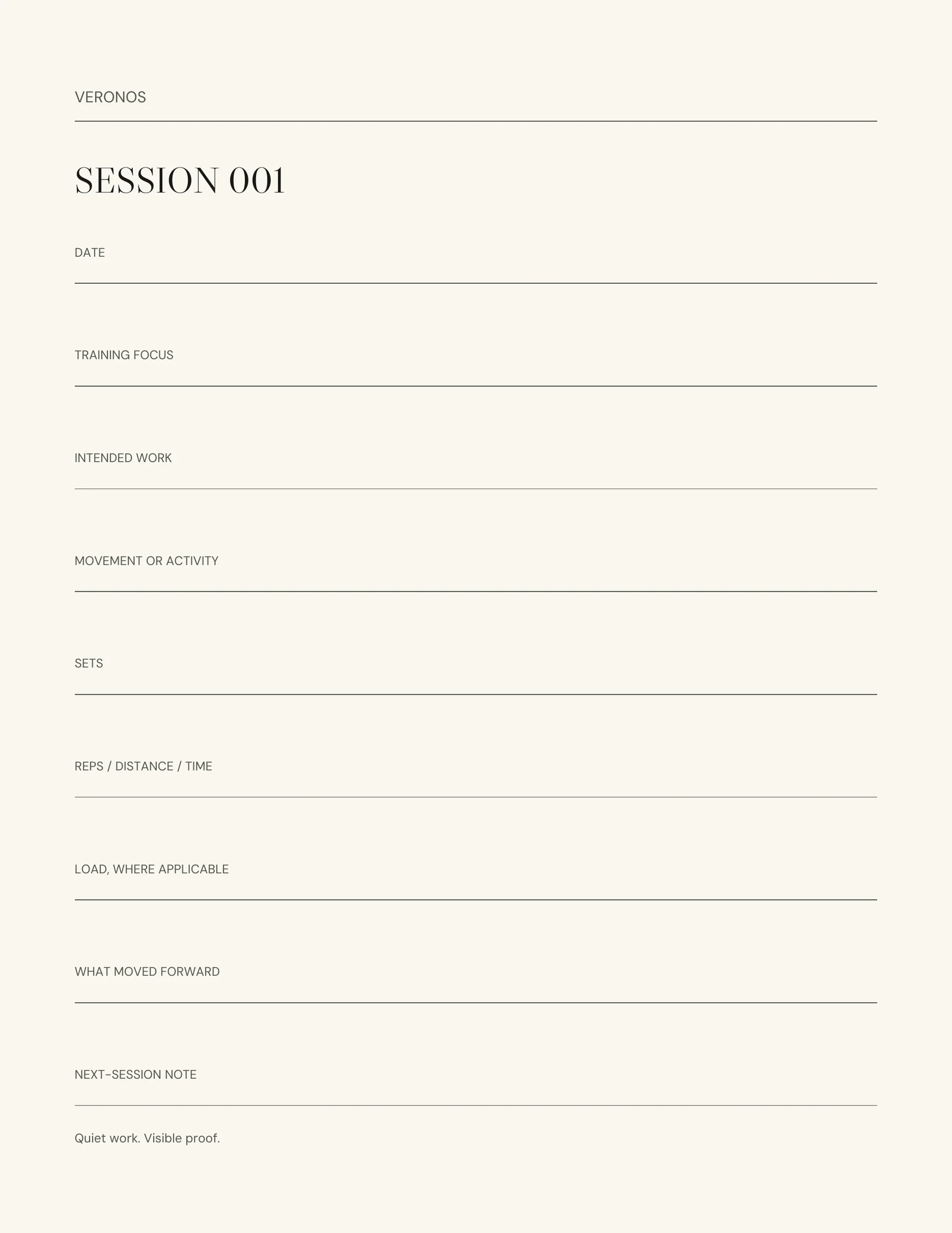 Training Ledger session page with fields for the work completed